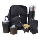 Set Kit Matero Negro Con Mate Pampa