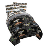 ~? Monster Jam Tracks 5 Piezas Full Bed Set - Incluye Edredó