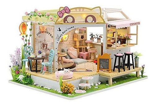 Casa De Muñecas En Miniatura Cutebee Con Muebles