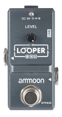 Pedal De Efecto Ammoon Nano Series Nano Looper Ap-09  Negro