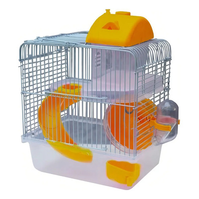 Jaula Hámster Seven Pet Modelo 11347 Con Accesorios Rueda Bebedero Naranja | Envío gratis