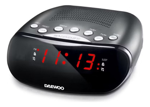 Radio Despertador Recargable 2banda Am/fm Negro Daewoo Di-a1