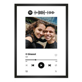 Quadro Interativo Personalizado Spotify - A4 - Moldura Preta