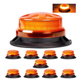 10x Torretas Led Ambar 12~24v Estrobos C/ Imán 4 Funciones