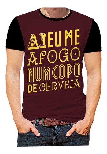 Camisa Camiseta Personalizada Afogo Num Copo De Cerveja 1