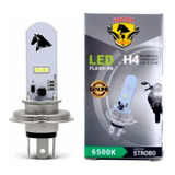 Lampada Farol Super Led H4 Moto 6500k Efeito Xenon Strobo