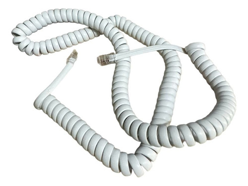 Cable Espiralado Telefono 4mts Rj9 Blanco X 7