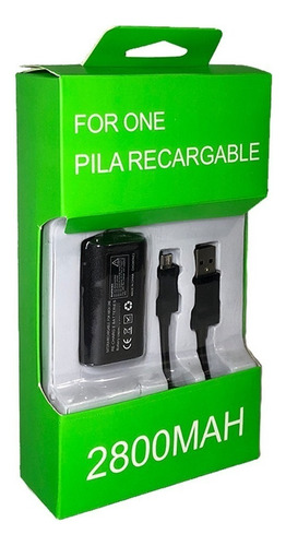 Pila Recarga Y Cable 2.7m Compatible Con Mando Xbox One X/s