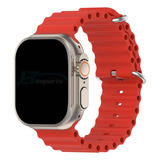 Pulseira Silicone Oceano Para Apple Watch Ultra49 45 44 42mm Cor Vermelho