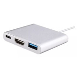 Hub Adaptador Usb Tipo C 3 En 1 Hdmi Para Mac Macbook