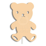 Luminária Abajur Parede Urso Madeira G9 30cm Decoração Bebê