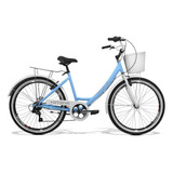 Bicicleta Feminina Gts Aro 26 Câmbio Gts 7v Ks Retrô Cl Cor Azul-claro Tamanho Do Quadro Único