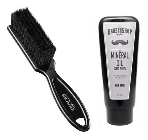 Kit Aceite Mineral Barbershop + Cepillo Doble Barba