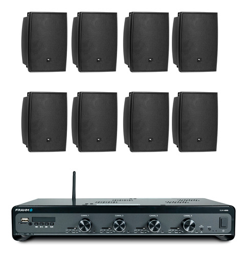 Kit Amplificador Frahm Slim 4500 App + 4 Pares C521p Jbl