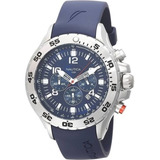 Reloj Hombre Nautica Nst N14555g Correa De Silicona Azul