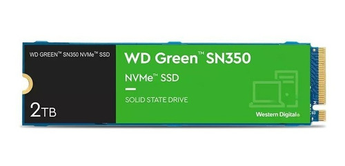 Ssd M.2 Nvme 2tb Pcie Gen 3 M.2 2280 Wd Green Wds200t3g0c Velocidade De Leitura 3.200 Mb/s Velocidade De Gravação 900 Mb/s Pc E Notebook