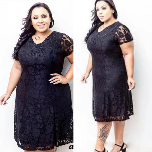 Vestido Midi Renda Plus Size Rodado Feminino Festa Madrinha 