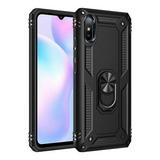 Mica + Funda Rudo Con Anillo Para Xiaomi Redmi 9a