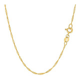 Collar Cadena Singapur Oro 14k 1.5mm Diamante Brillante Con 