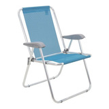 Cadeira De Praia Tramontina Creta Master Com Assento Azul