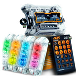 Kit Central Strobo Ajk Rítmico 3.0 Rgb C/ 4 Faróis 6w Auto