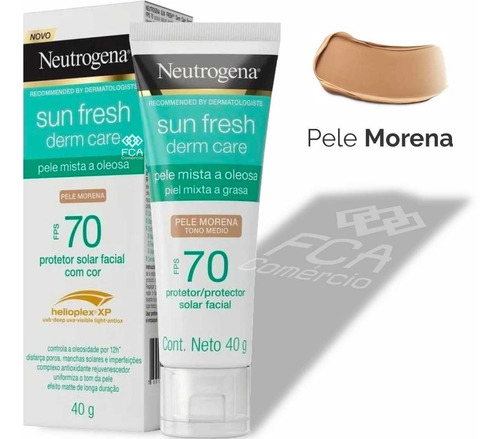 Protetor Solar Facial Neutrogena Sun Fresh Morena Fps70 40g