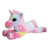 Unicornio De Peluche Grande Apliques Estrellitas Multicolor 