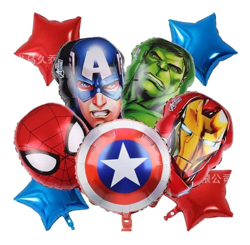 Set De Globos Aluminio Avengers Superheroes