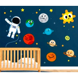Vinilo Decorativo Infantil Astronauta Planetas