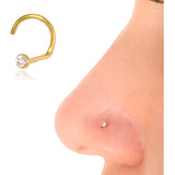 Piercing De Nariz Ponto De Luz Nostril Ouro 18k 750