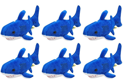 Peluches Mayoreo 6 Pzas Tiburón Sharkyblu Azul Ch Ranizzima