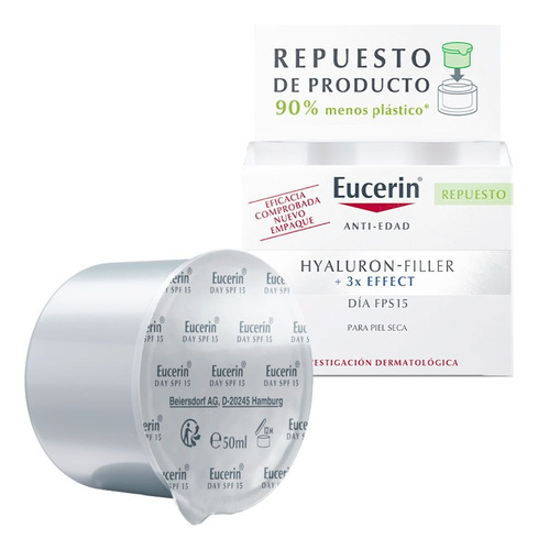 Refill Eucerin Hyaluron Filler Crema Facial Dia Repuesto 50g