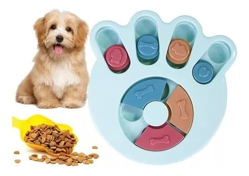 Brinquedo Interativo Para Cães Tabuleiro Porta Petisco Pets Cor Azul Patinha