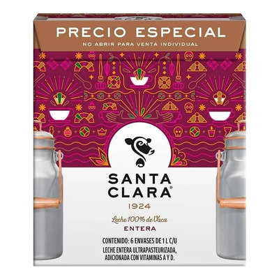 Leche Santa Clara Entera 1l 6pzs Pack | MercadoLibre