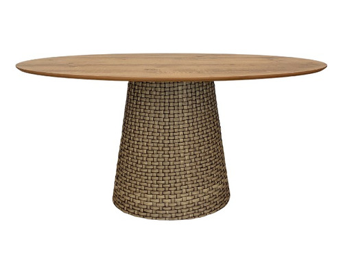 Mesa De Jantar Cone Oval 180x100cm Base Fibra Sintética