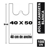 Bolsa Camiseta Blanca 40x50cm (100un) / Bolsa Plastica 