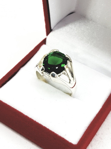 Anillo Plata 925 Piedra Verde Esmeralda 