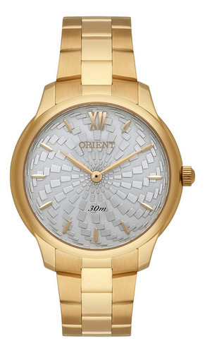 Relógio Orient Feminino Dourado Número Romano Fgss0179