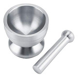 Mortero De Acero Inoxidable Cepillado Compatible Con Cocina.