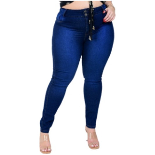 Calça Jeans Feminina Plus Size Cos Alto Lycra Envio Rapido
