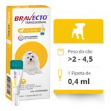 Antipulgas Bravecto Transdermal Cães 2a4.5kg Imediato