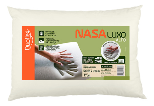 Travesseiro Duoflex Nasa Luxo Alto 50x70x17cm