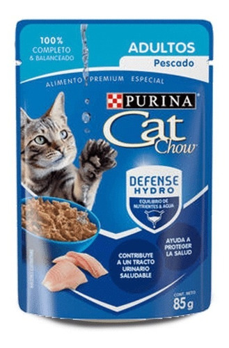 24 Sobres 85 G Alimento Humedo Catchow Adultos Pescado