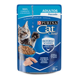 24 Sobres 85 G Alimento Humedo Catchow Adultos Pescado