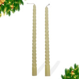 Vela Castiçai Torcidas 25cm Kit 2 Unidades Para Natal Branco