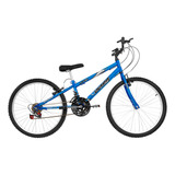 Bicicleta  De Passeio Ultra Bikes Bike Rebaixada Aro 24 18 Marchas Freios V-brakes Cor Chrome Line Blue