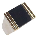 Anillo Plata Y Oro Onix Rectangular Garantía Escrita