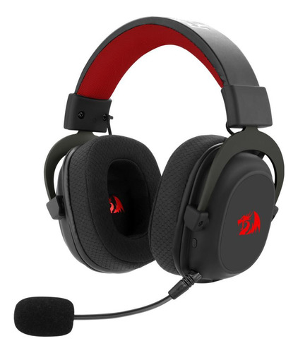 Headset Gamer Redragon Zeus Pro Rgb Wireless 7.1 53mm Preto