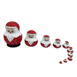 10 Piezas Navidad Santa Claus Muñeca Rusa De Madera