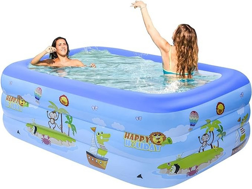 Piscina Rectangular Inflable 150cmx110cmx50cm Niños Adulto  